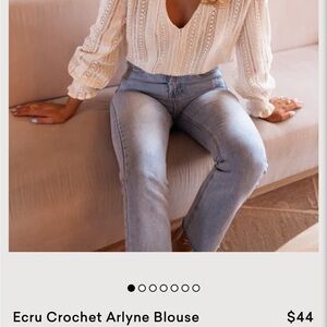 Easy clothes Ecru Crochet Arlyne Blouse s-m